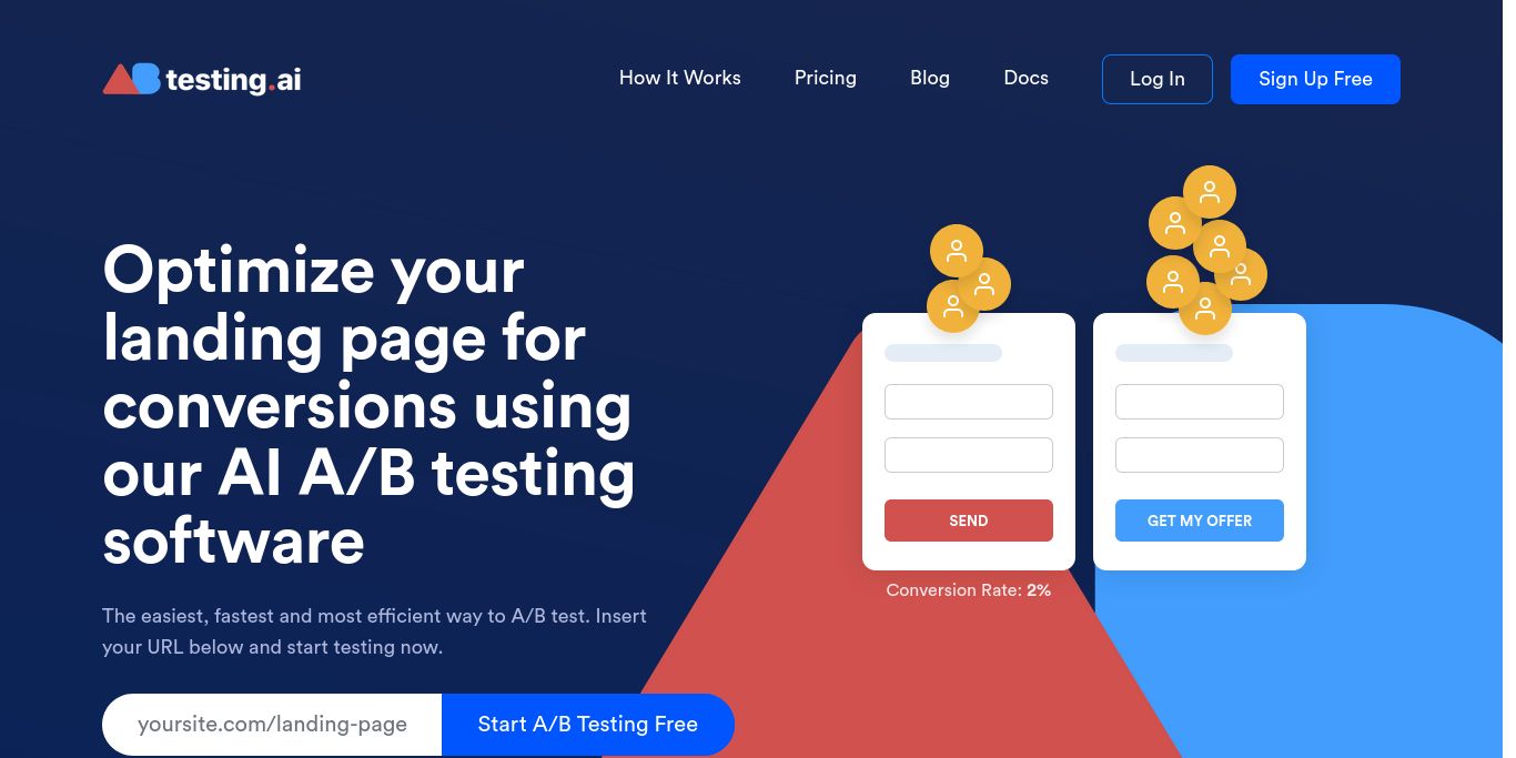 ABtesting.ai - website homepage screenshot