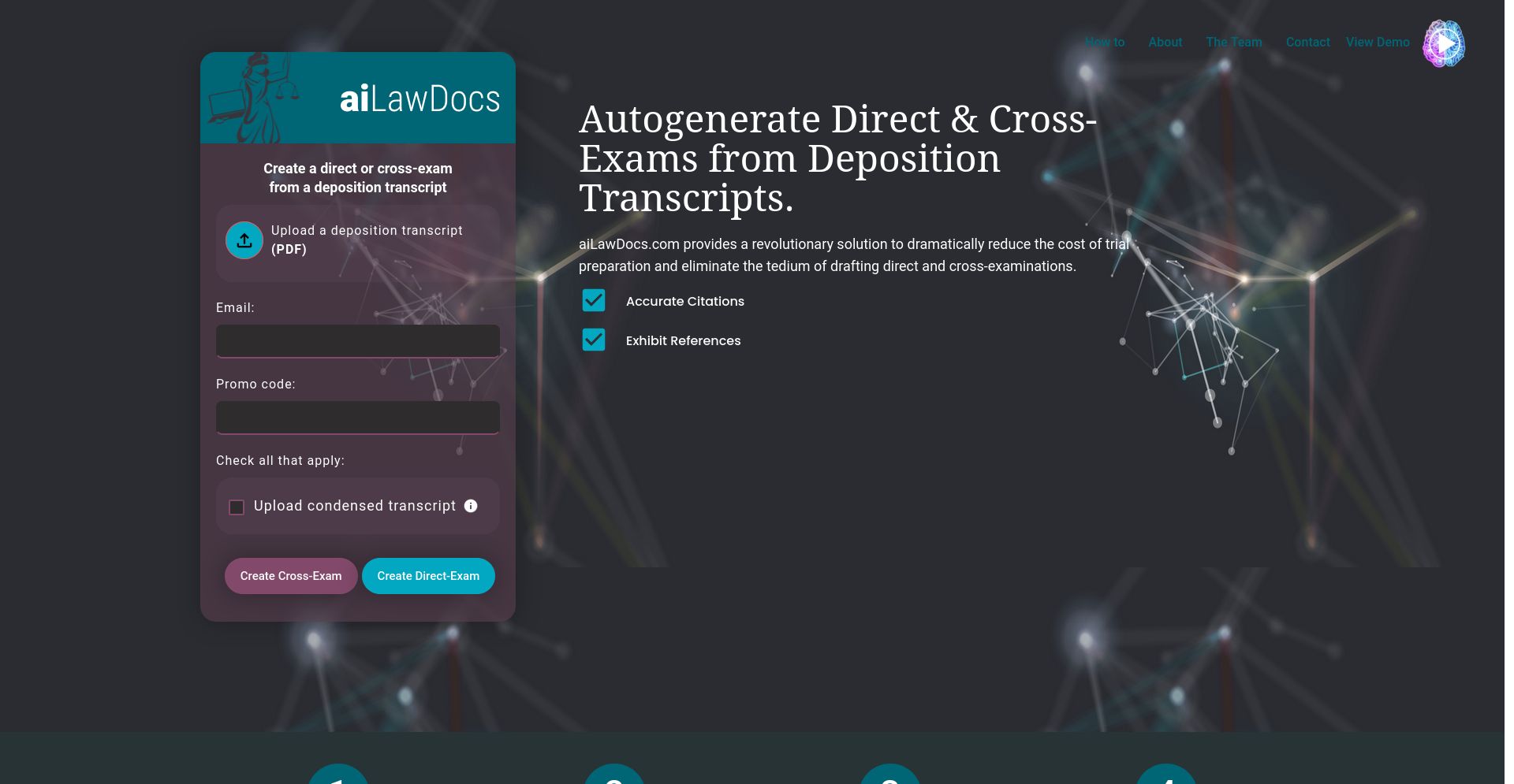 aiLawDocs - website homepage screenshot