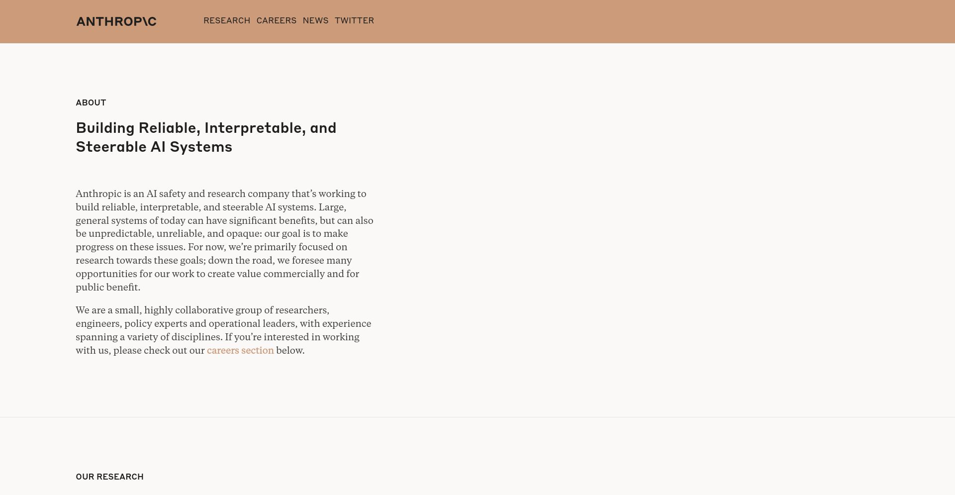 Anthropic - website homepage screenshot