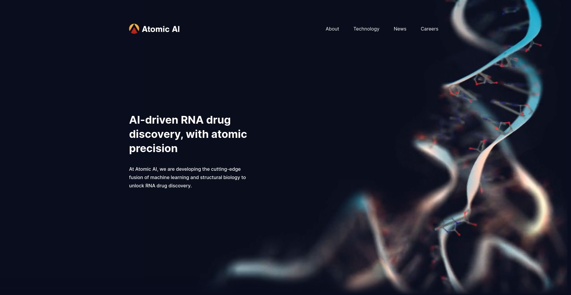 Atomic AI - website homepage screenshot