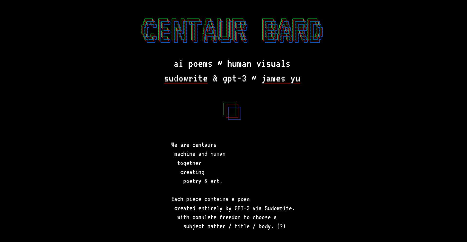 Centaur Bard - website homepage screenshot