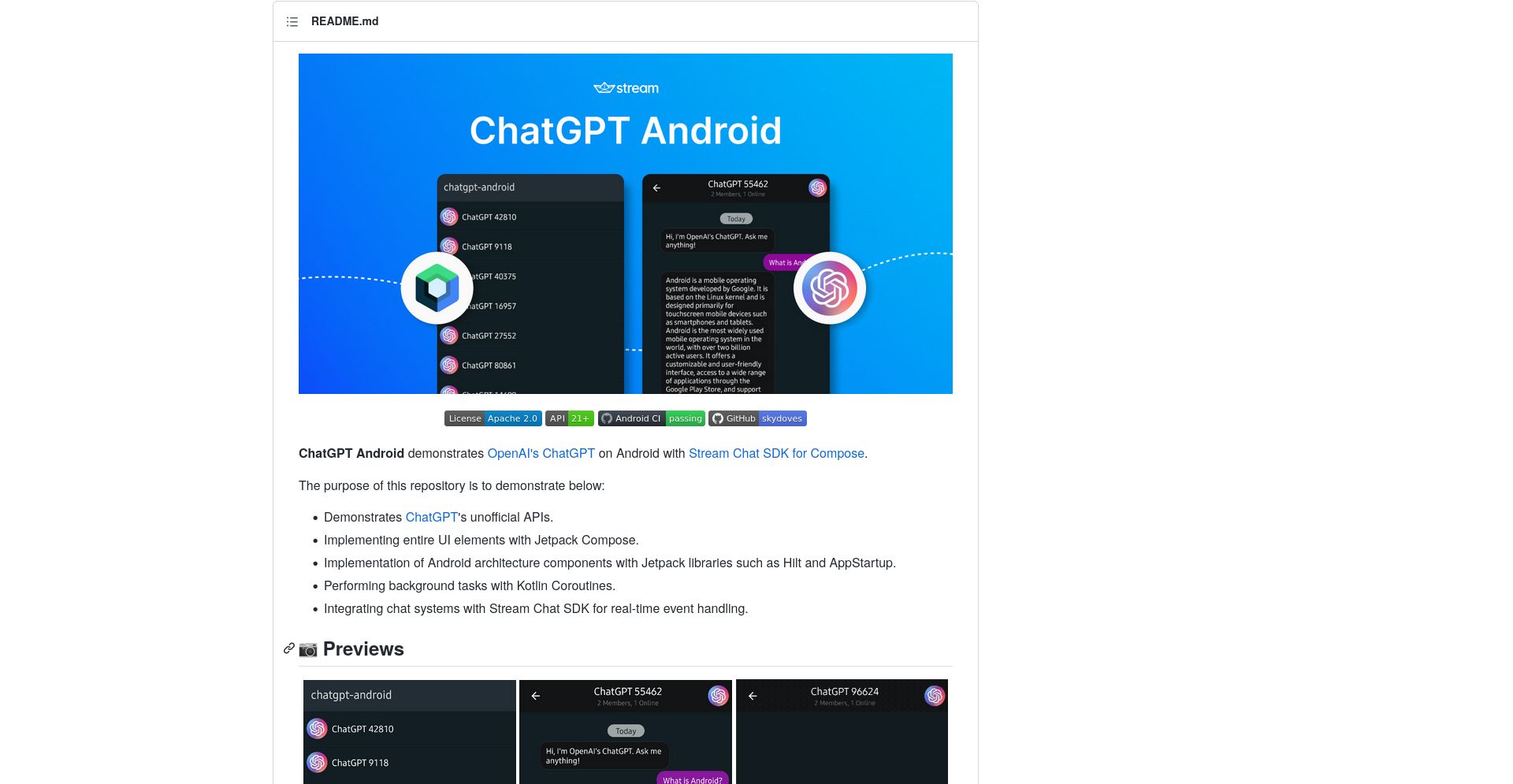 ChatGPT Android - website homepage screenshot