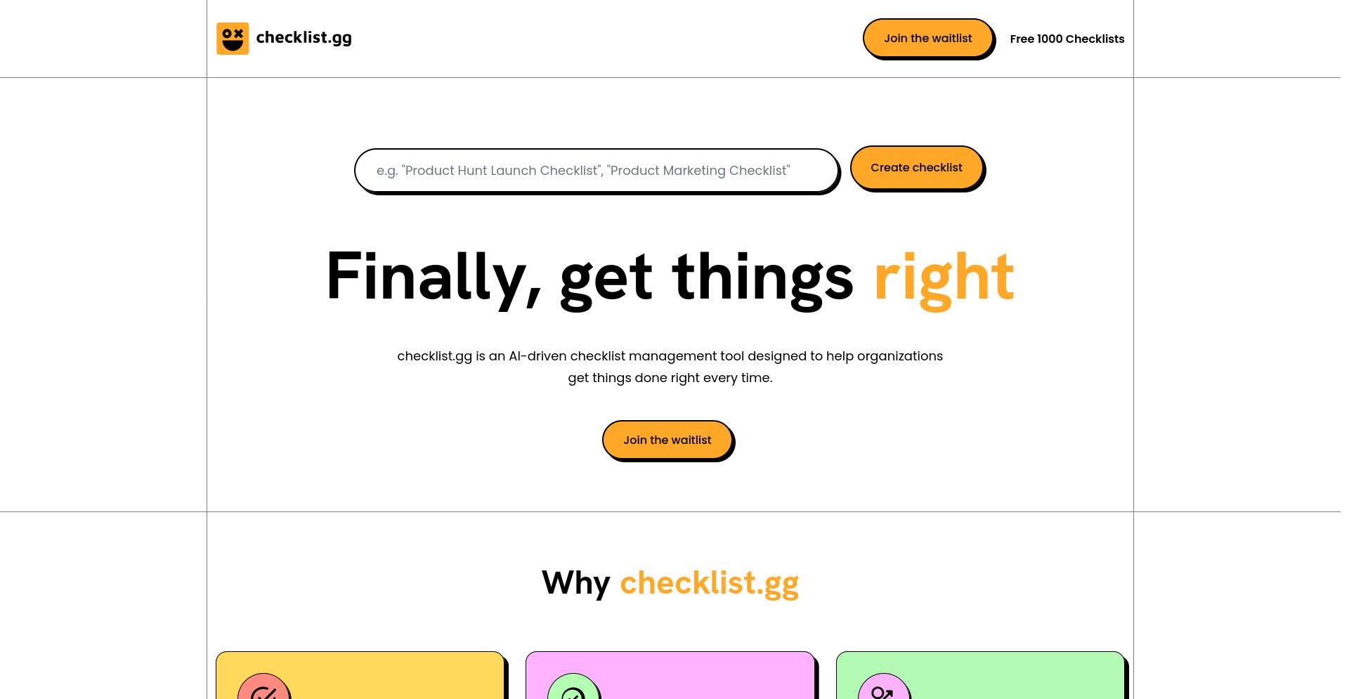 checklist.gg - website homepage screenshot