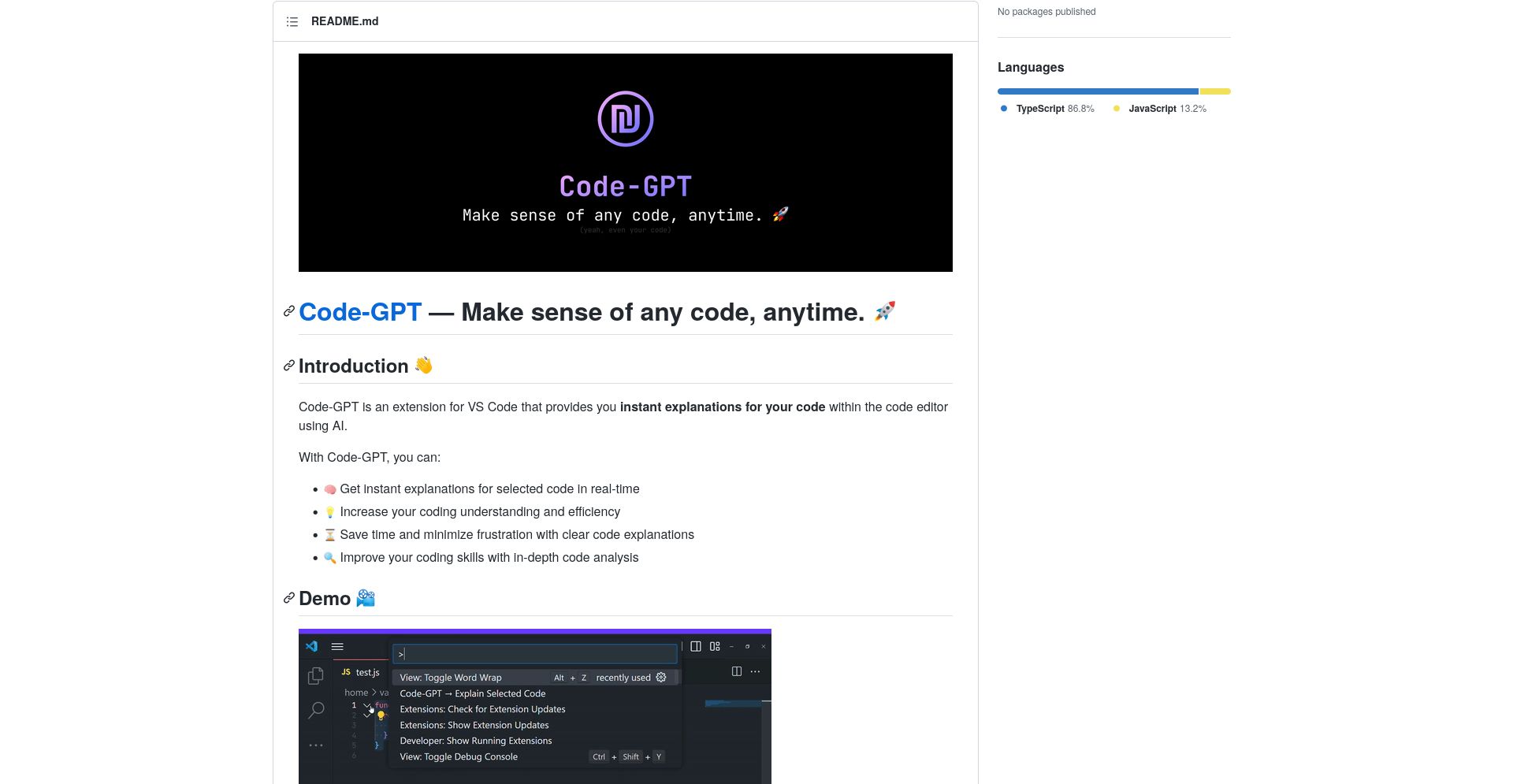 Code-GPT - website homepage screenshot