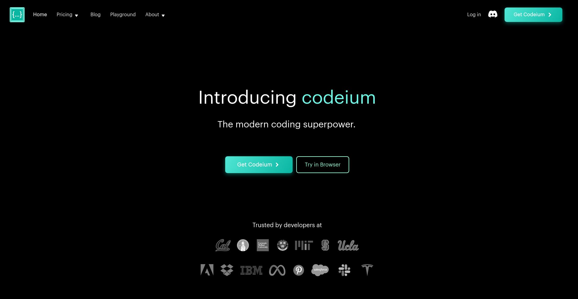 Codeium - website homepage screenshot