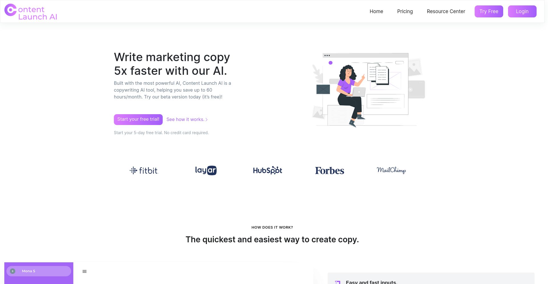 Content Launch – AI For Marketing - website homepage screenshot