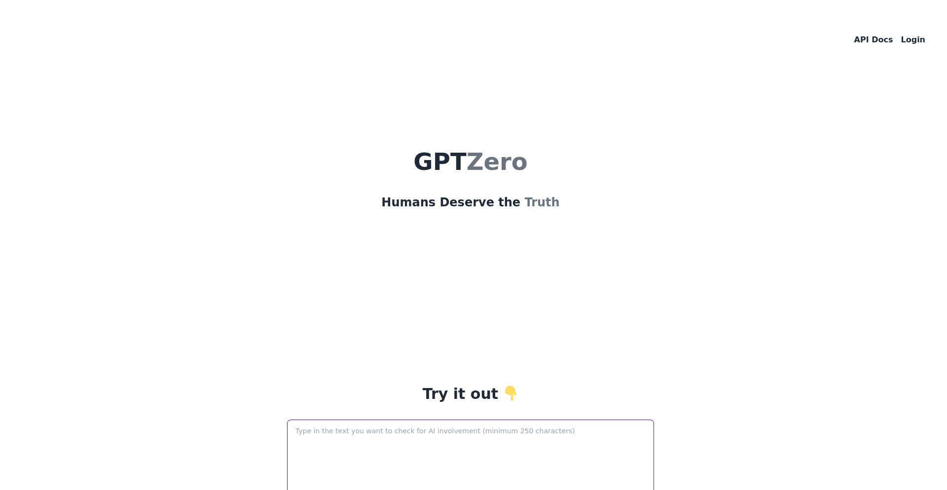 GPTZero - website homepage screenshot