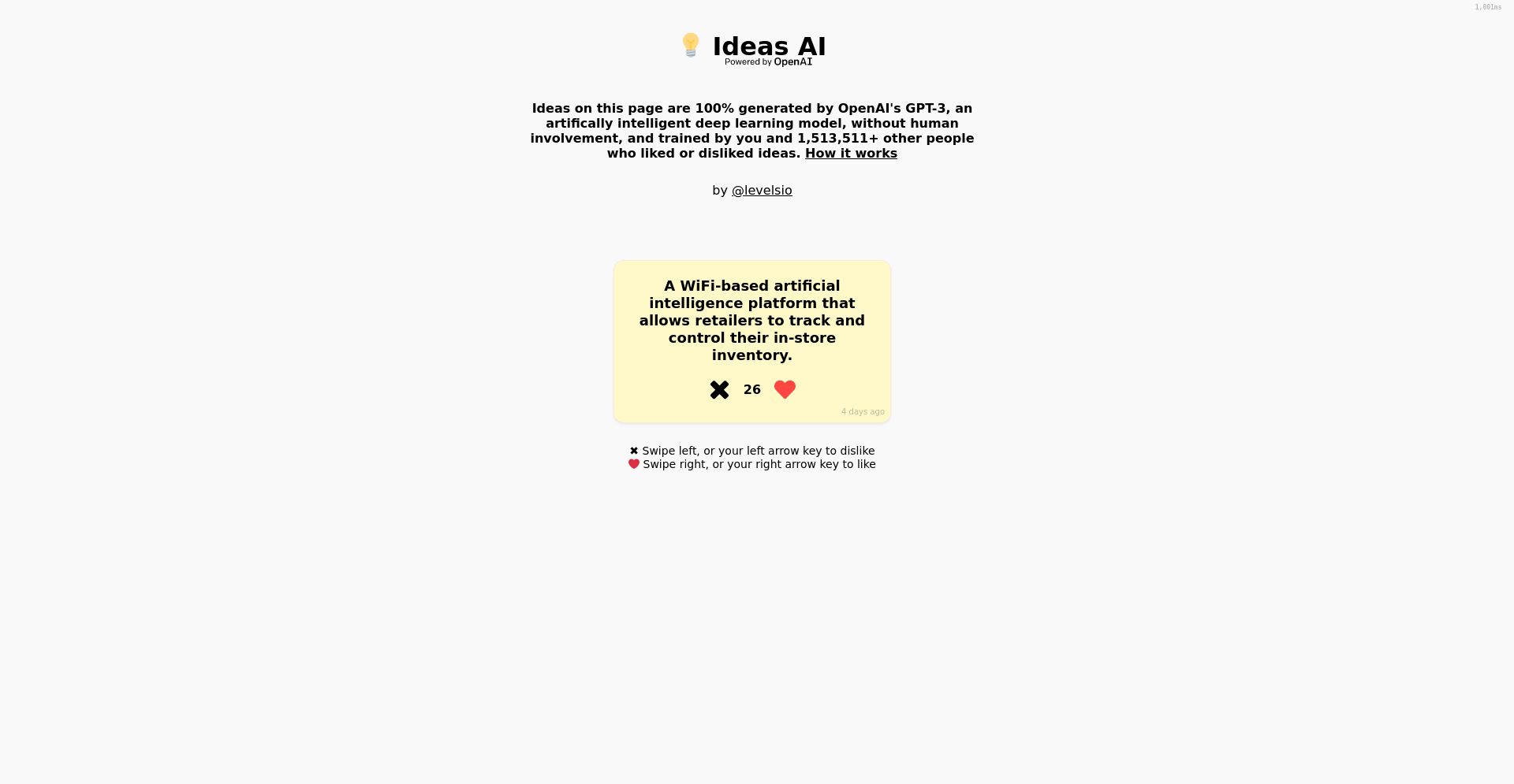 IdeasAI - website homepage screenshot