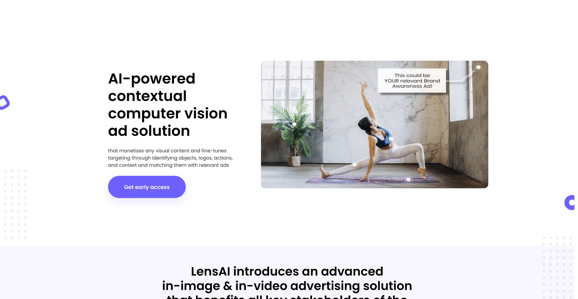 LensAI - website homepage screenshot