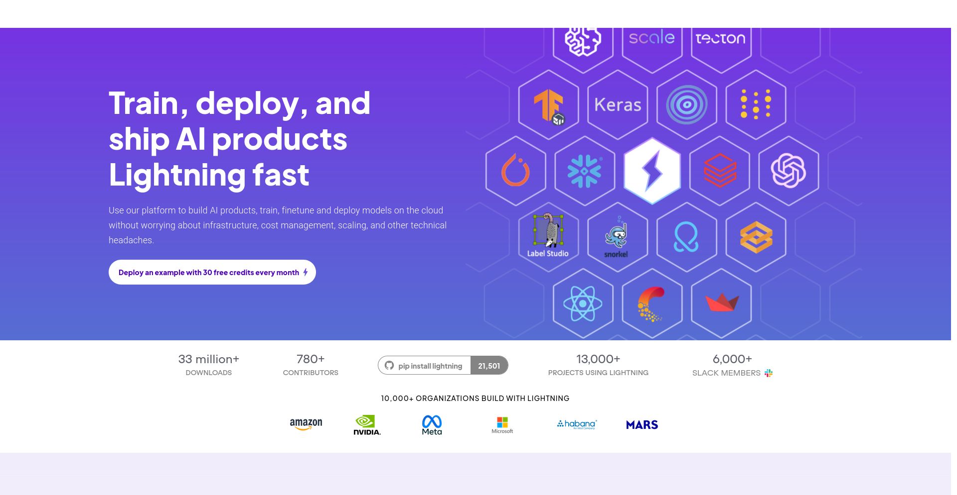 Lightning AI - website homepage screenshot