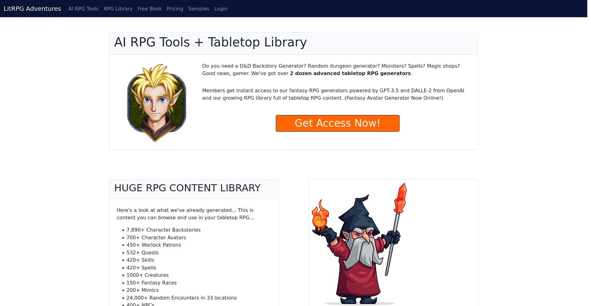 LitRPG Adventures - website homepage screenshot