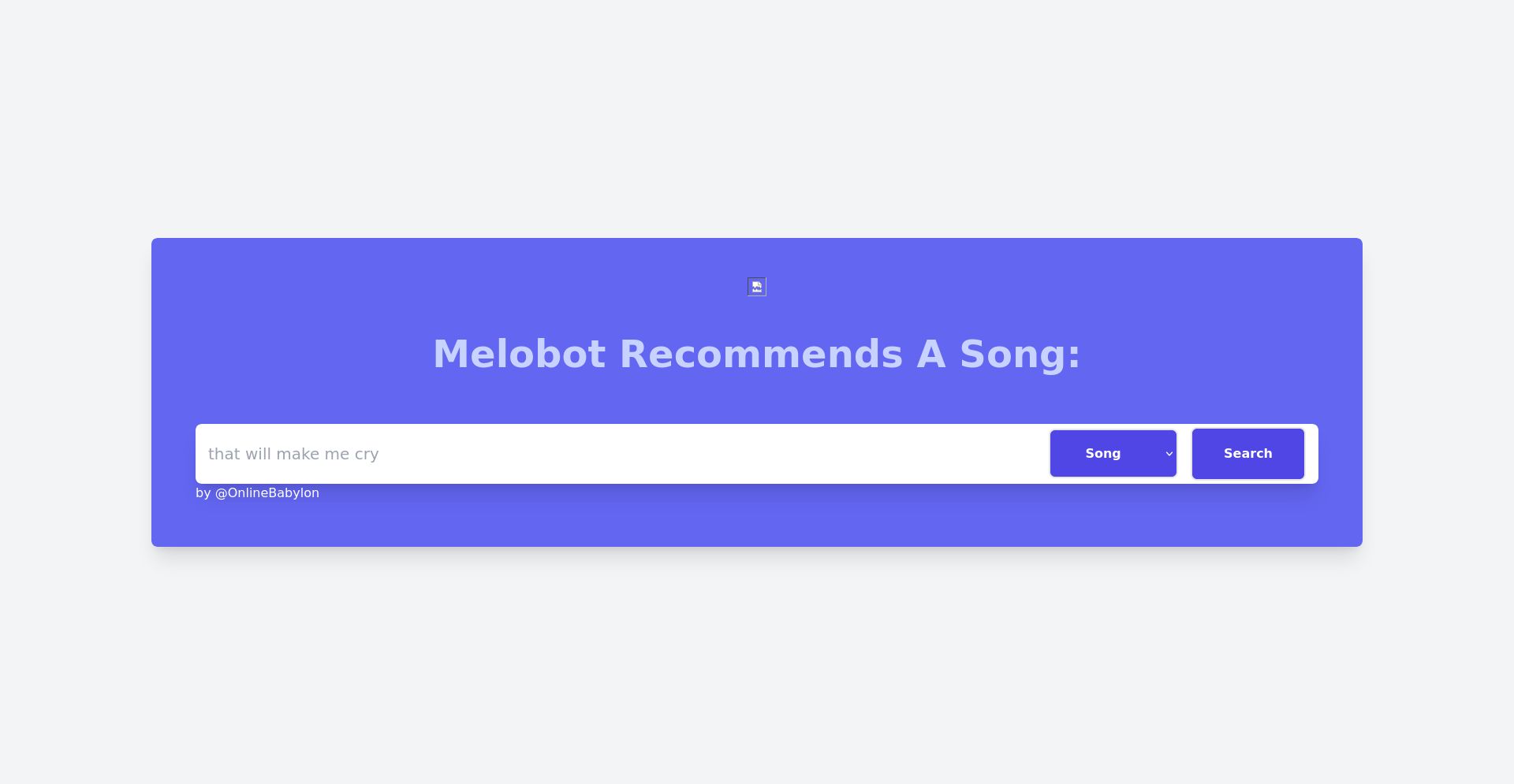 Melobot - website homepage screenshot