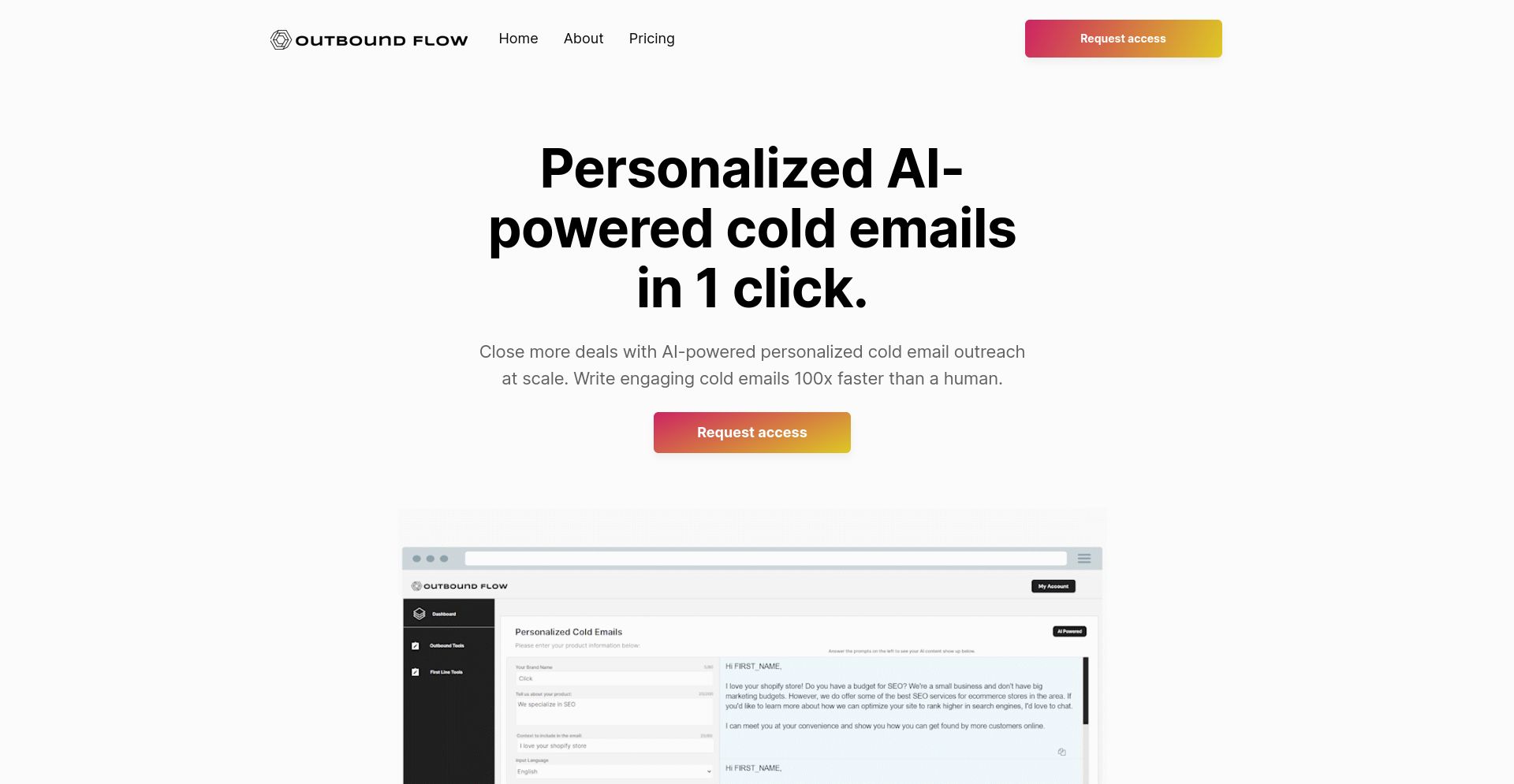 OutboundFlow.ai - website homepage screenshot