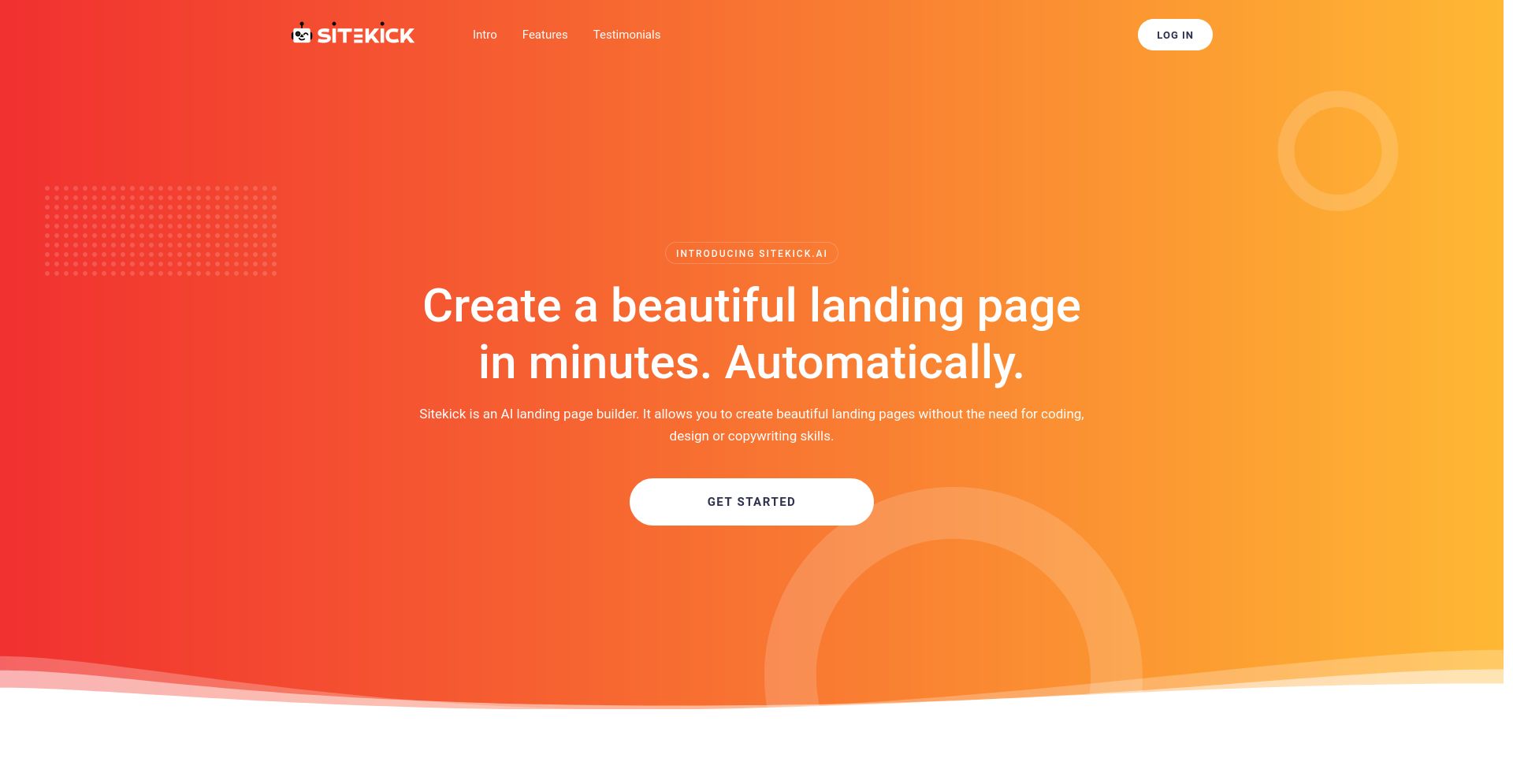 Slidekick - website homepage screenshot