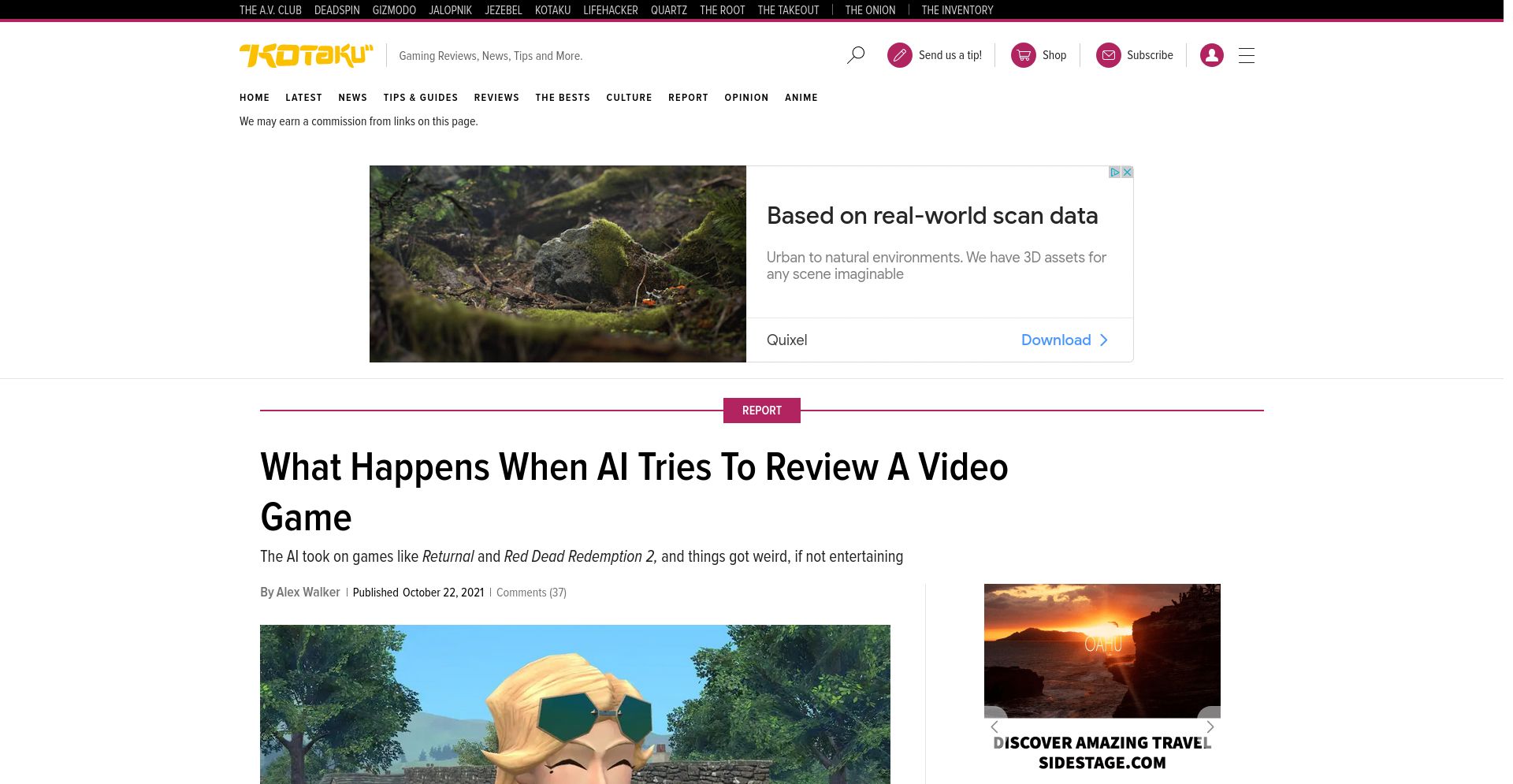 Video Game Reviewer - website homepage screenshot