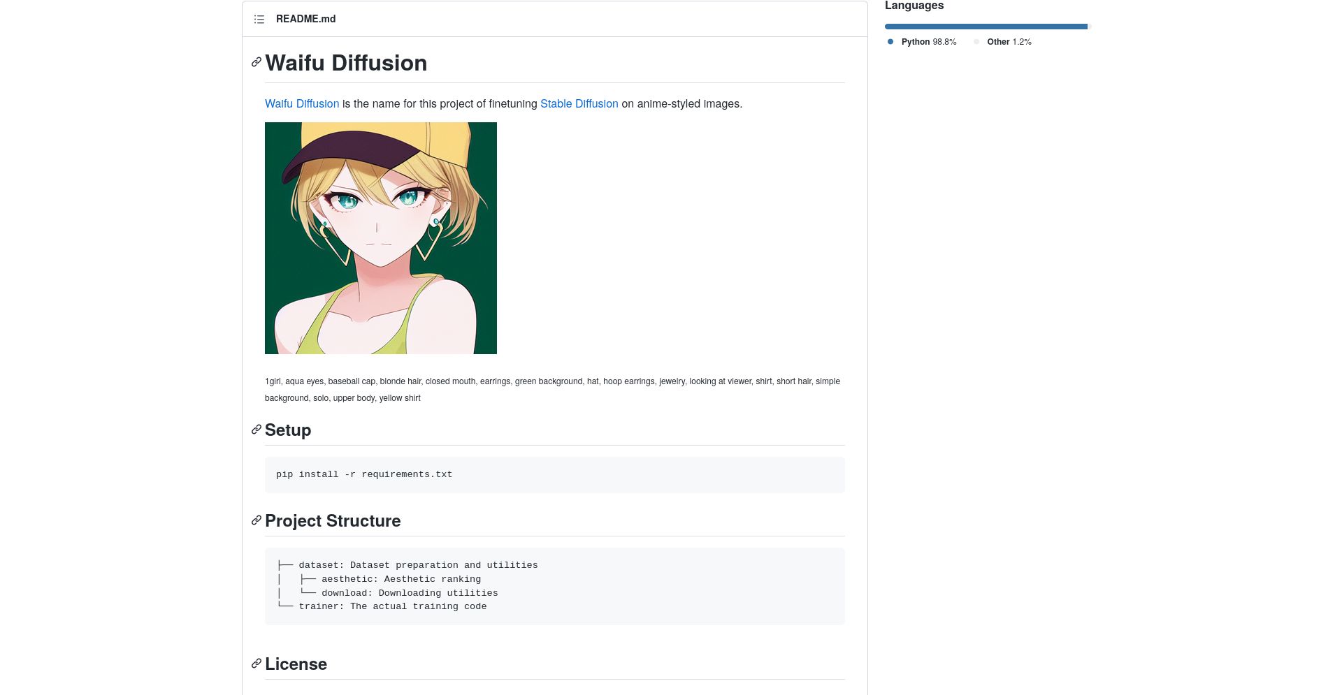 Waifu Diffusion - website homepage screenshot