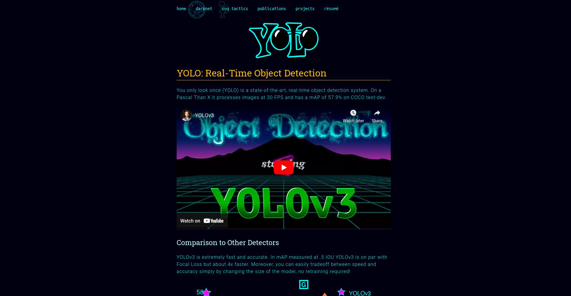 YOLO - website homepage screenshot